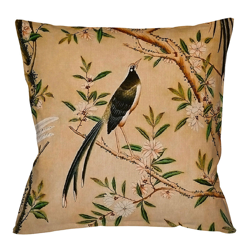 Декоративная подушка Beige and Green Chinoiserie 1 Бежевый Зеленый Декоративная подушка Beige and Green Chinoiserie 1 Бежевый Зеленый в Орле | Loft Concept