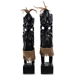 Комплект из 2-х деревянных статуэток Asmat Statuettes Black варинант исполнения - 4 | Loft Concept в Орле