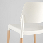 Пластиковый стул на ножках из массива бука Ferret White варинант исполнения - 7 | Loft Concept в Орле