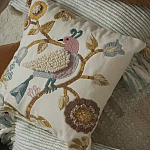 Чехол на подушку с кисточками и вышивкой птиц Ethnic mix Birds Square варинант исполнения - 6 | Loft Concept в Орле