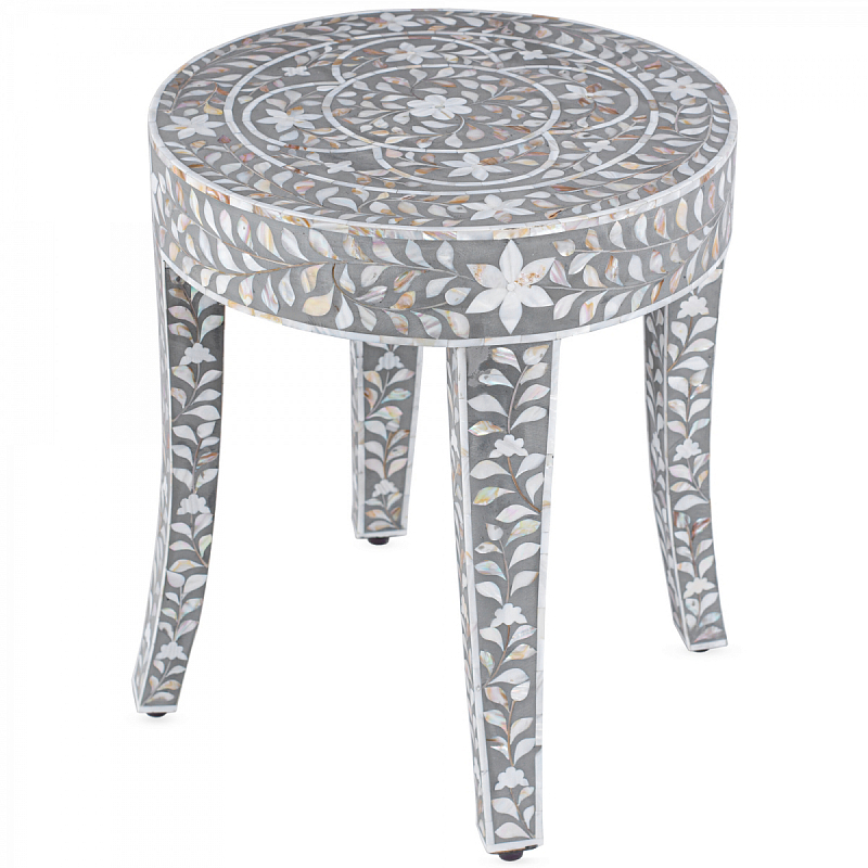 Столик MOTHER OF PERAL INLAY STOOL Серый ivory ( слоновая кость ) Перламутровый Столик MOTHER OF PERAL INLAY STOOL Серый ivory ( слоновая кость ) Перламутровый в Орле | Loft Concept