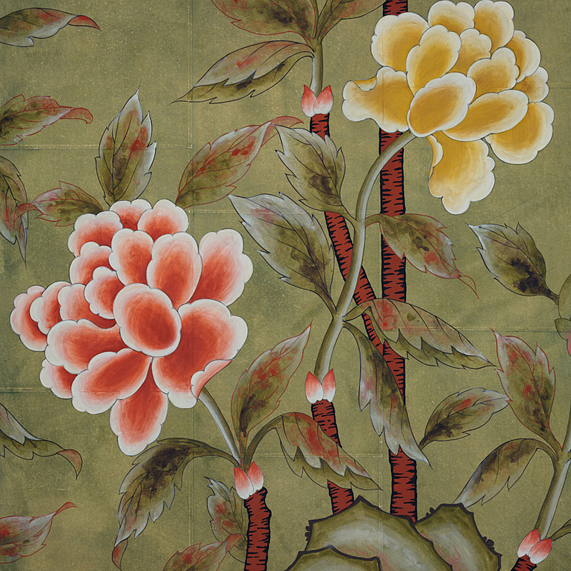 Обои ручная роспись Korean Peony Colourway SC-50 on Edo Cannella India tea paper Обои ручная роспись Korean Peony Colourway SC-50 on Edo Cannella India tea paper в Орле | Loft Concept