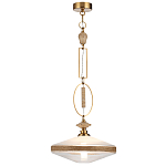 Подвесной светильник с плоским прозрачным плафоном и декоративной вставкой из текстурного камня Tectona  варинант исполнения - 3 | Loft Concept в Орле