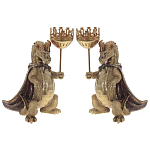 Подсвечник в виде дракона Dragon candlestick Green Gold Brown L or R варинант исполнения - 4 | Loft Concept в Орле
