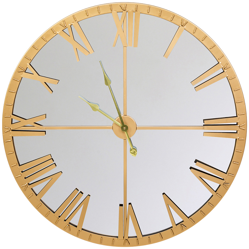 Часы настенные зеркальные с золотым металлическим циферблатом Mirror Tower Clock Золотой Зеркало Часы настенные зеркальные с золотым металлическим циферблатом Mirror Tower Clock Золотой Зеркало в Орле | Loft Concept