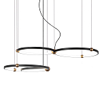 Люстра подвесная светодиодная с 4-мя кольцами черный металл Ring Horizontal варинант исполнения - 1 | Loft Concept в Орле