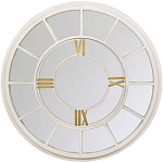 Зеркало настенное в белой металлической раме в виде часов Mirror Tower Clock варинант исполнения - 1 | Loft Concept в Орле