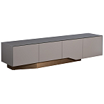 Тумба под телевизор со стеклянной столешницей и с выдвижными ящиками Minimalist Accent варинант исполнения - 1 | Loft Concept в Орле