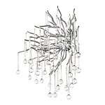 Бра с лучеобразным основанием и подвесками из прозрачного стекла в виде длинных капель Droplet Chandelier варинант исполнения - 11 | Loft Concept в Орле