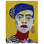 Картина с вышивкой Портрет wall panel People with the yellow ear 1 варинант исполнения - 2 | Loft Concept в Орле