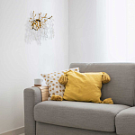 Бра золотого цвета с ветвями и белыми овальными стеклянными подвесками Droplet Chandelier варинант исполнения - 7 | Loft Concept в Орле