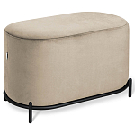 Банкетка овальная бежевый велюр на 4-х металлических ножках черного цвета SANJAY варинант исполнения - 1 | Loft Concept в Орле