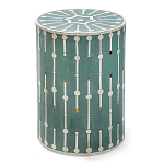 Приставной круглый столик с инкрустацией blue Mandika Bone Inlay  варинант исполнения - 2 | Loft Concept в Орле