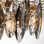 Люстра подвесная круглая с овальными подвесками из стекла дымчатого цвета Harlow Crystal Round варинант исполнения - 2 | Loft Concept в Орле