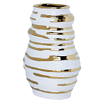 Ваза белая с рельефной поверхностью и золотыми полосами Vase Beehive варинант исполнения - 1 | Loft Concept в Орле