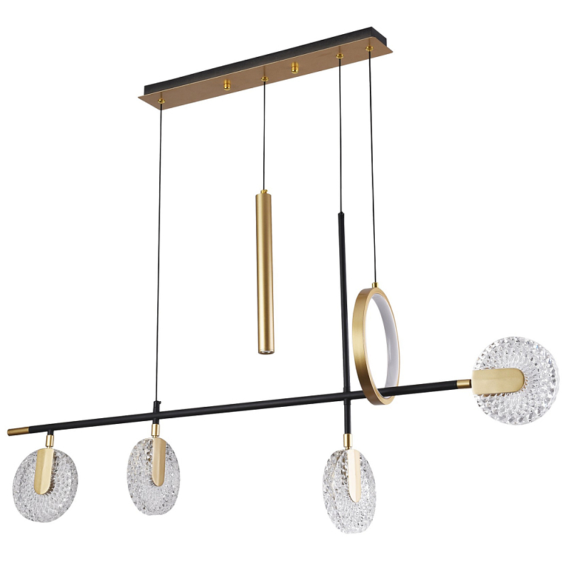 Линейная металлическая геометрическая люстра Geometry Crystal Linear Chandelier Латунь Прозрачный Черный Линейная металлическая геометрическая люстра Geometry Crystal Linear Chandelier Латунь Прозрачный Черный в Орле | Loft Concept