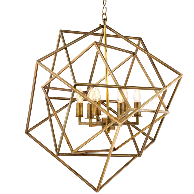 Люстра Lantern Matrix Brass Латунь Люстра Lantern Matrix Brass Латунь в Орле | Loft Concept