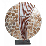Настольная лампа из перламутра и дерева на подставке Indonesian Shell варинант исполнения - 2 | Loft Concept в Орле