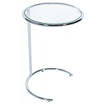 Приставной столик на серебристом основании с столешницей из стекла Noir варинант исполнения - 1 | Loft Concept в Орле