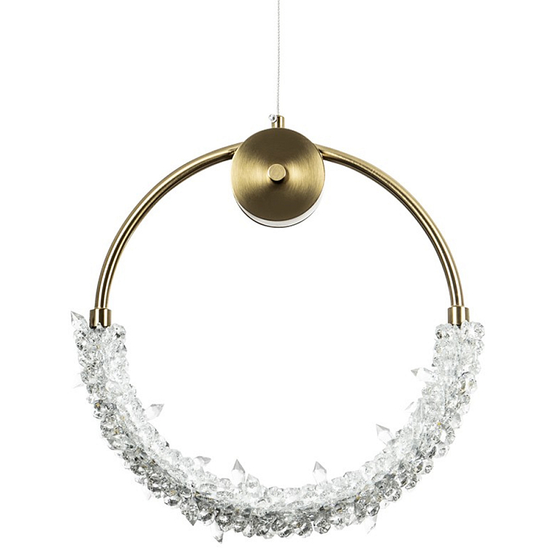 Подвесной светильник с плафоном в виде кольца Gilbertine Ring Hanging Lamp Прозрачный Латунь Подвесной светильник с плафоном в виде кольца Gilbertine Ring Hanging Lamp Прозрачный Латунь в Орле | Loft Concept