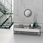 Настенное зеркало круглой формы в черной металлической раме BUBBLE MIRROR BLACK варинант исполнения - 2 | Loft Concept в Орле