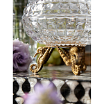 Конфетница прозрачная стеклянная на бронзовых ножках в виде морских коньков с крышкой в виде ракушки Eden Garden варинант исполнения - 5 | Loft Concept в Орле