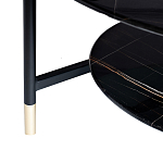 Стол журнальный круглый черный с полкой Inherence варинант исполнения - 5 | Loft Concept в Орле