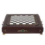 Шахматы в ларце из натуральных камней Долерит Малахит Мрамор Decorative Thematic Chess Русь варинант исполнения - 1 | Loft Concept в Орле