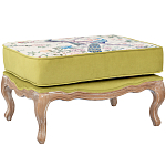 Банкетка из массива бука с изображением птиц и цветов Beige Green Chinoiserie Garden Banquette варинант исполнения - 1 | Loft Concept в Орле