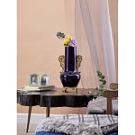 Ваза темно-синяя фарфоровая с бронзовыми ручками и ножками Eden Garden варинант исполнения - 6 | Loft Concept в Орле