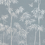 Обои ручная роспись Distant Bamboo Special Colourway on Azure Cobalt painted Xuan paper варинант исполнения - 1 | Loft Concept в Орле