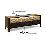 ТВ тумба 2 двери и 2 ящика с подсветкой на рельефном фасаде Warm Industrial варинант исполнения - 8 | Loft Concept в Орле