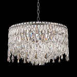 Люстра круглая с хрустальными подвесками на серебряном каркасе Roul Crystal Light варинант исполнения - 3 | Loft Concept в Орле