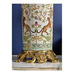 Ваза высокая из фарфора на бронзовом основании Turquoise Blooming Garden варинант исполнения - 7 | Loft Concept в Орле