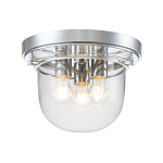 Потолочный светильник для ванных комнат с круглым стеклянным плафоном и тремя лампами Quoizel варинант исполнения - 6 | Loft Concept в Орле