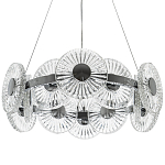 Люстра с круглыми рельефными плафонами Glass Peonies Chrome Chandelier варинант исполнения - 1 | Loft Concept в Орле