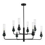 Люстра с 8-ю плафонами в форме стеклянных трубок и мраморных декоративных элементов Montreal варинант исполнения - 3 | Loft Concept в Орле