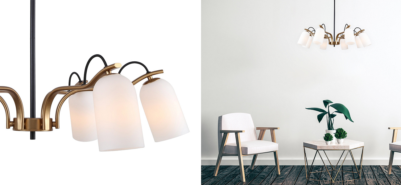 Люстра с белыми плафонами May-lily Люстра с белыми плафонами May-lily - Loft-Concept в Орле