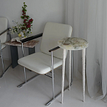 Круглый журнальный столик со столешницей из эпоксидной смолы Epoxy Resin Flowers Coffee Table варинант исполнения - 2 | Loft Concept в Орле