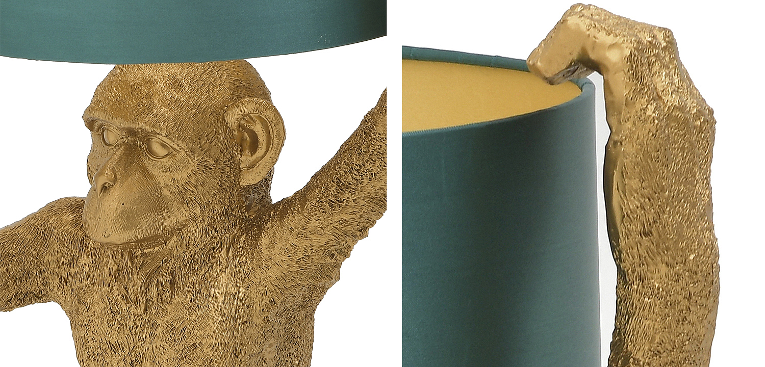 Настольная лампа Gold Monkey Holding Lampshade Настольная лампа Gold Monkey Holding Lampshade - Loft-Concept в Орле