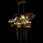 Люстра подвесная с 18-ю стеклянными плафонами с вертикальными подвесками Gilded Mirage  варинант исполнения - 6 | Loft Concept в Орле