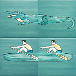 Плитка с узором Крокодил байдарочник варинант исполнения - 1 | Loft Concept в Орле