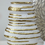 Ваза белая с рельефной поверхностью и золотыми полосами Vase Beehive варинант исполнения - 6 | Loft Concept в Орле