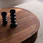 Кофейный стол овальный из дерева с 2-мя ящиками Coffee Walnut Table варинант исполнения - 4 | Loft Concept в Орле