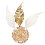 Бра с декоративными белыми и золотыми листьями на текстурном основании Wintery flovers варинант исполнения - 1 | Loft Concept в Орле