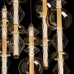 Люстра с плафонами из прозрачного и янтарного стекла в виде шаров и ромбов Gabriel Scott Luna варинант исполнения - 6 | Loft Concept в Орле