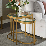 Комплект из 2-х приставных столиков на металлическом основании цвета латунь Ambassador варинант исполнения - 4 | Loft Concept в Орле