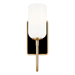  Бра с прямоугольным черным основанием и белым матовым цилиндрическим плафоном Kichler варинант исполнения - 10 | Loft Concept в Орле