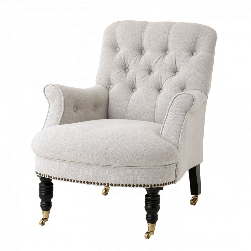 Кресло Eichholtz Chair Barrington Бежево-серый Черный Кресло Eichholtz Chair Barrington Бежево-серый Черный в Орле | Loft Concept