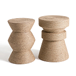 Приставной стол с отделкой из джута Juti D35 см варинант исполнения - 5 | Loft Concept в Орле